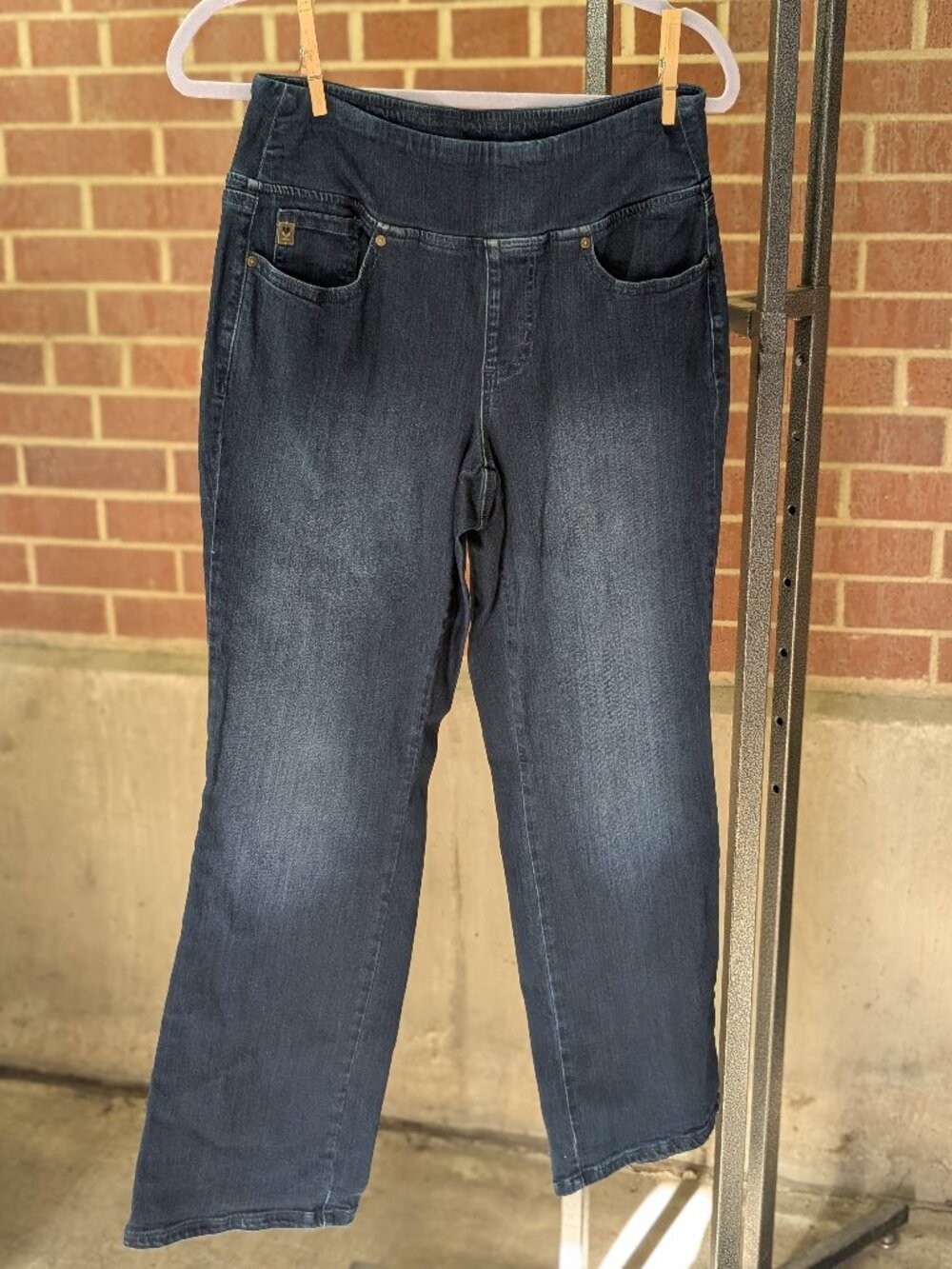 Belle by Kim Gravel Pull On Jeggings Women's 8P Dark Wash High Rise Denim